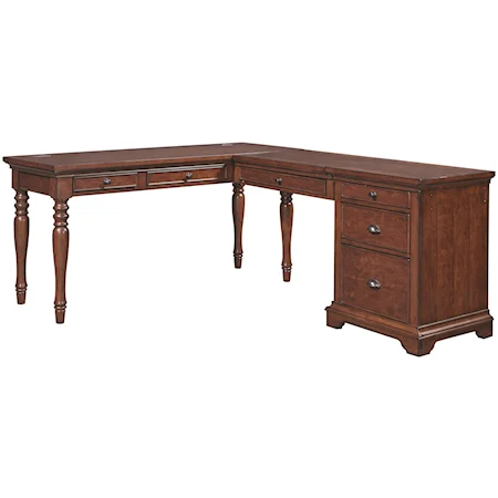 L Shaped Desk with Single Pedestal